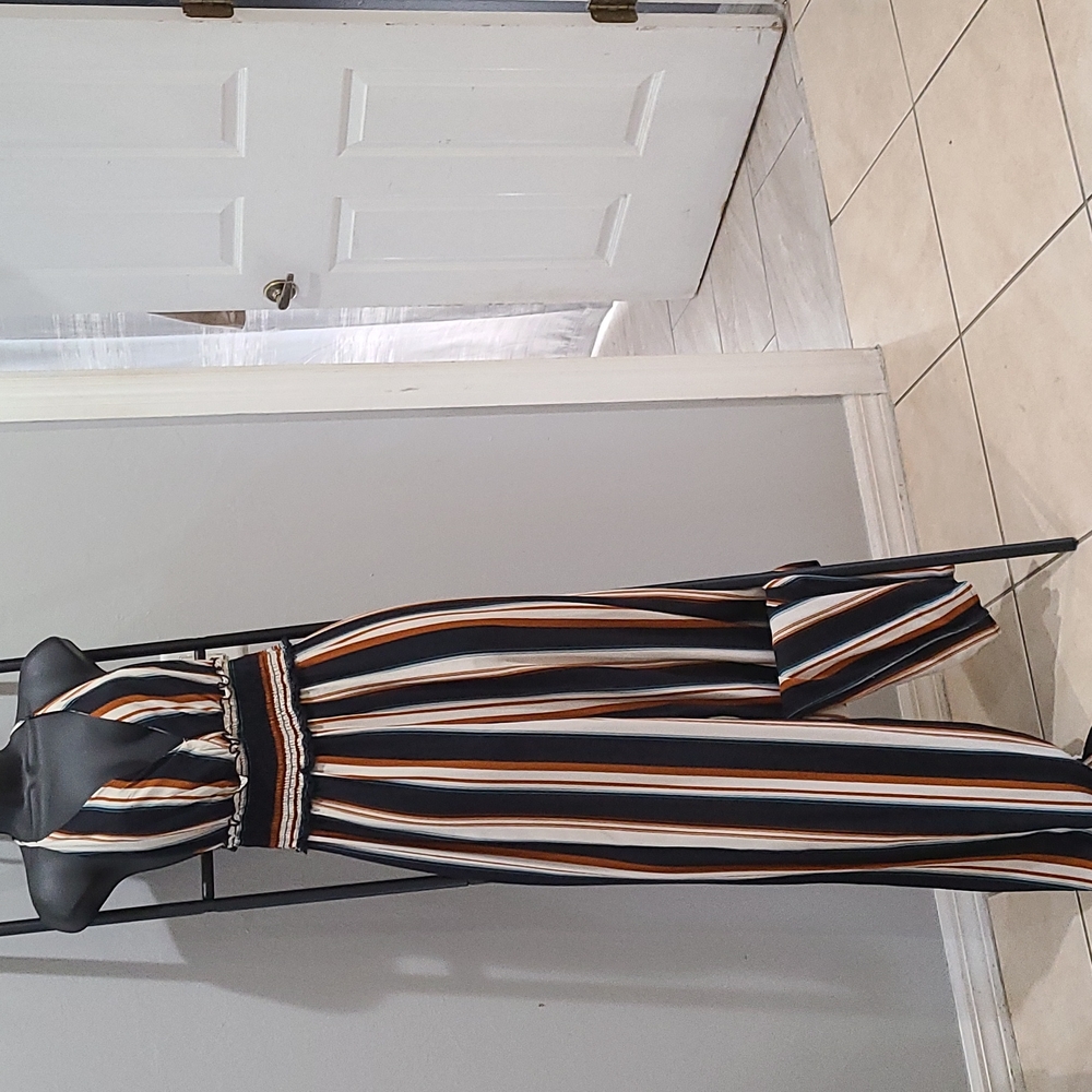 Jumpsuit Striped blue/cream